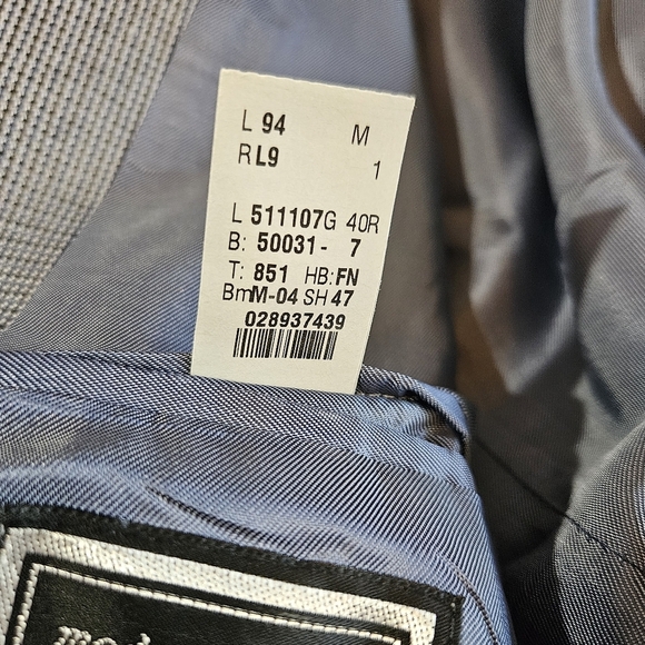 Ralph Ralph Lauren Silk Blue Gray Houndstooth Print Sport Coat Blazer Size 40R - Picture 6 of 15